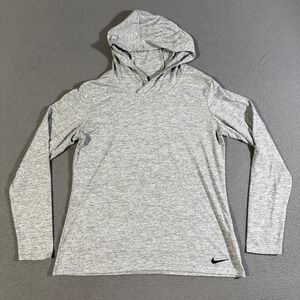 Nike‎ Dri-Fit Hoodie Long Sleeve Gray Athletic Pullover Women's Lightweight